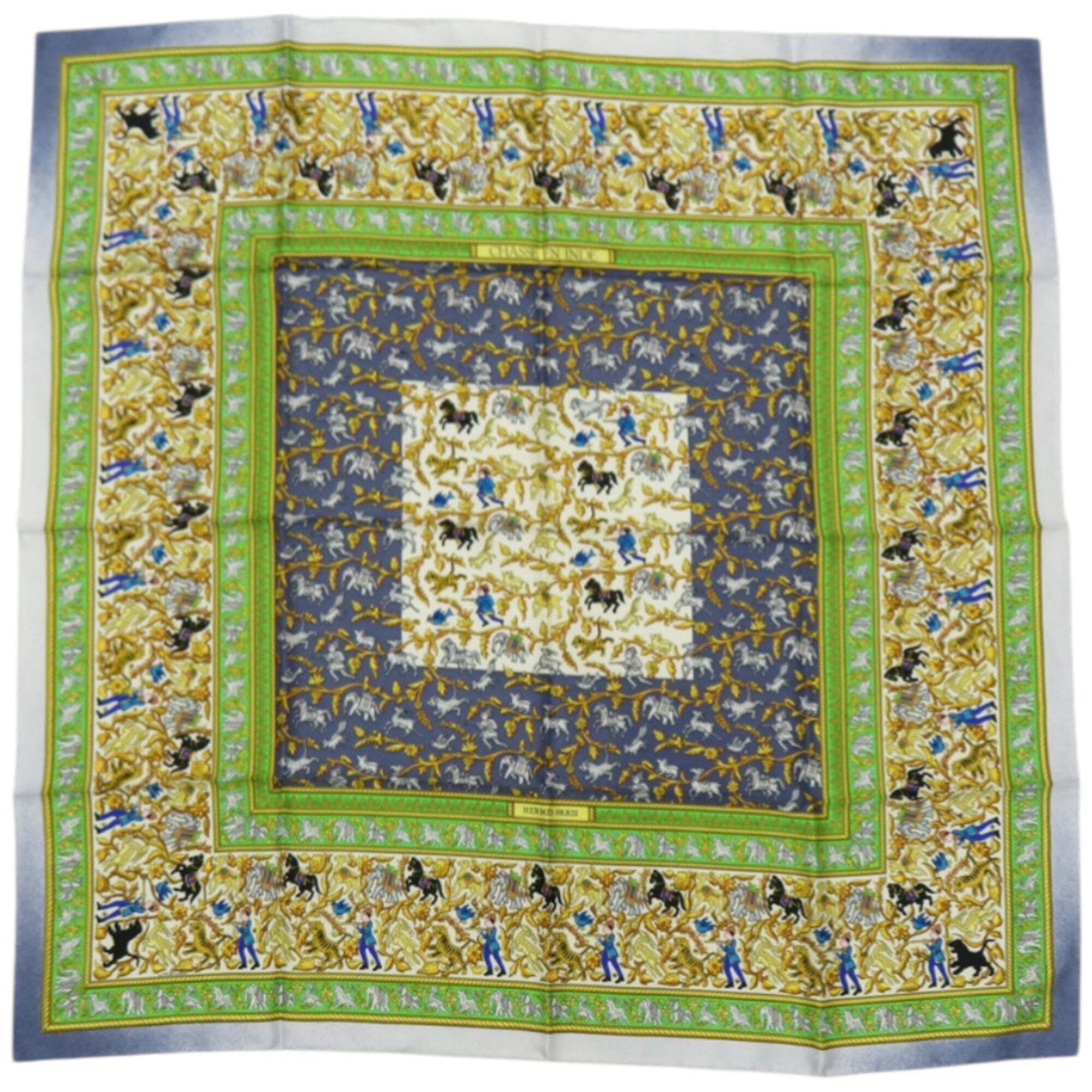 Hermes Authentic Green Silk Scarf Hermes Authentic Green Silk Scarf